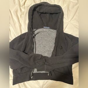black brandy melville cropped zippy hoodie